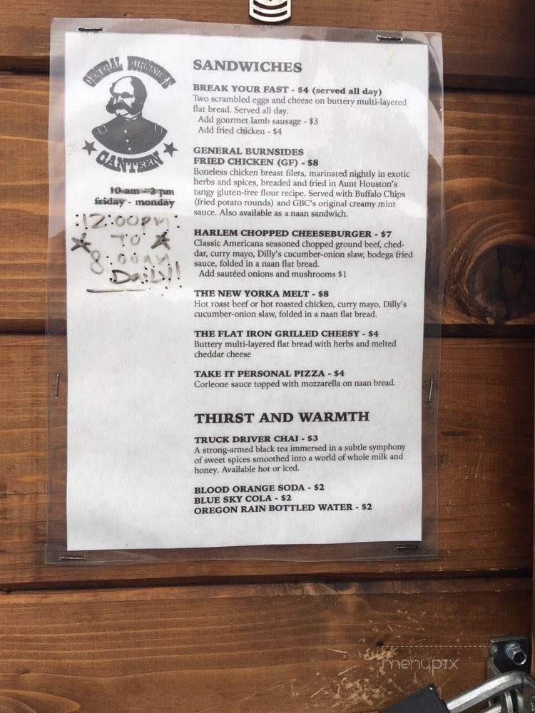General Burnside's Canteen - Portland, OR menu_pic