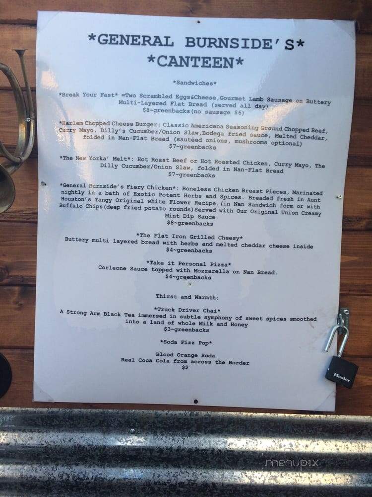 General Burnside's Canteen - Portland, OR menu_pic
