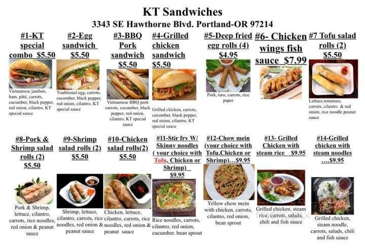 KT Sandwiches - Portland, OR menu_pic
