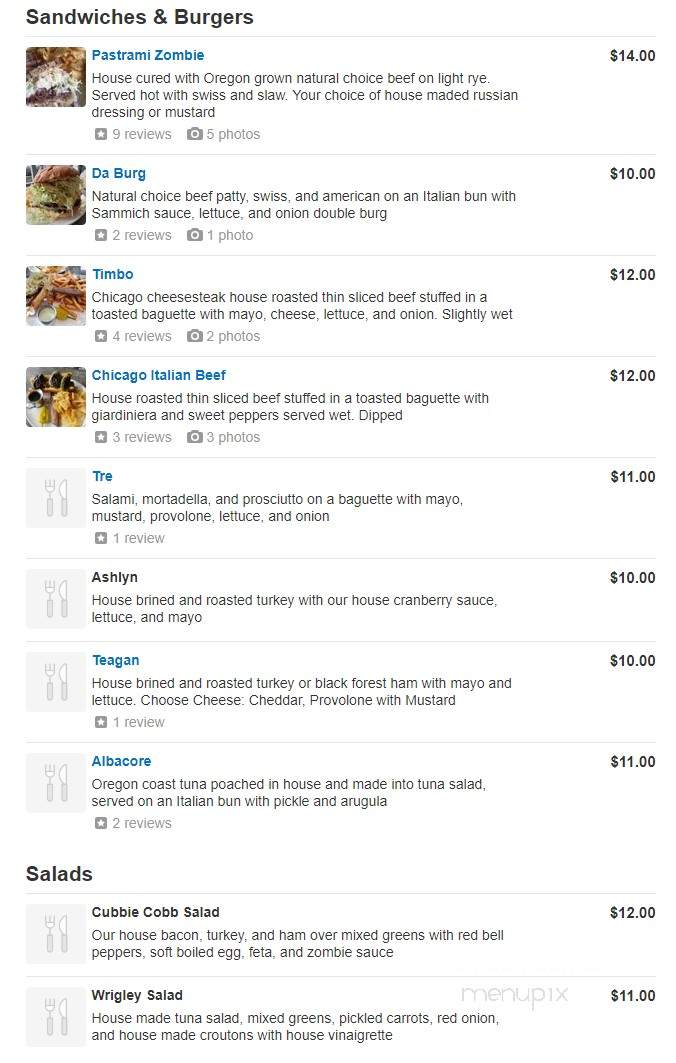 Sammich - Portland, OR menu_pic
