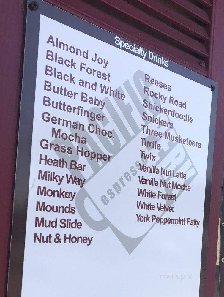 Pacific Perk Espresso - Albany, OR menu_pic