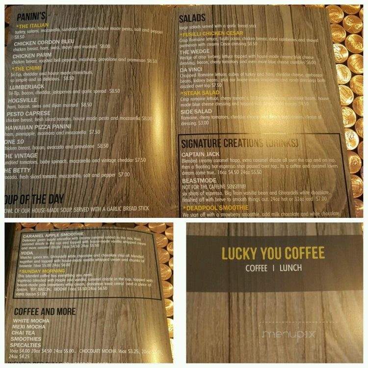 Lucky You Coffee - Aumsville, OR menu_pic