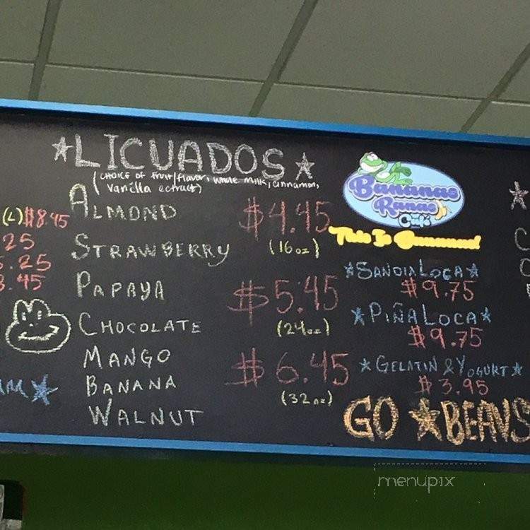Bananas Ranas Cafe - Corvallis, OR menu_pic