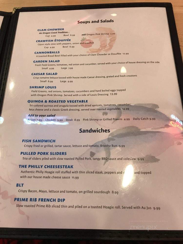 Off the Hook Bar & Grill - Newport, OR menu_pic