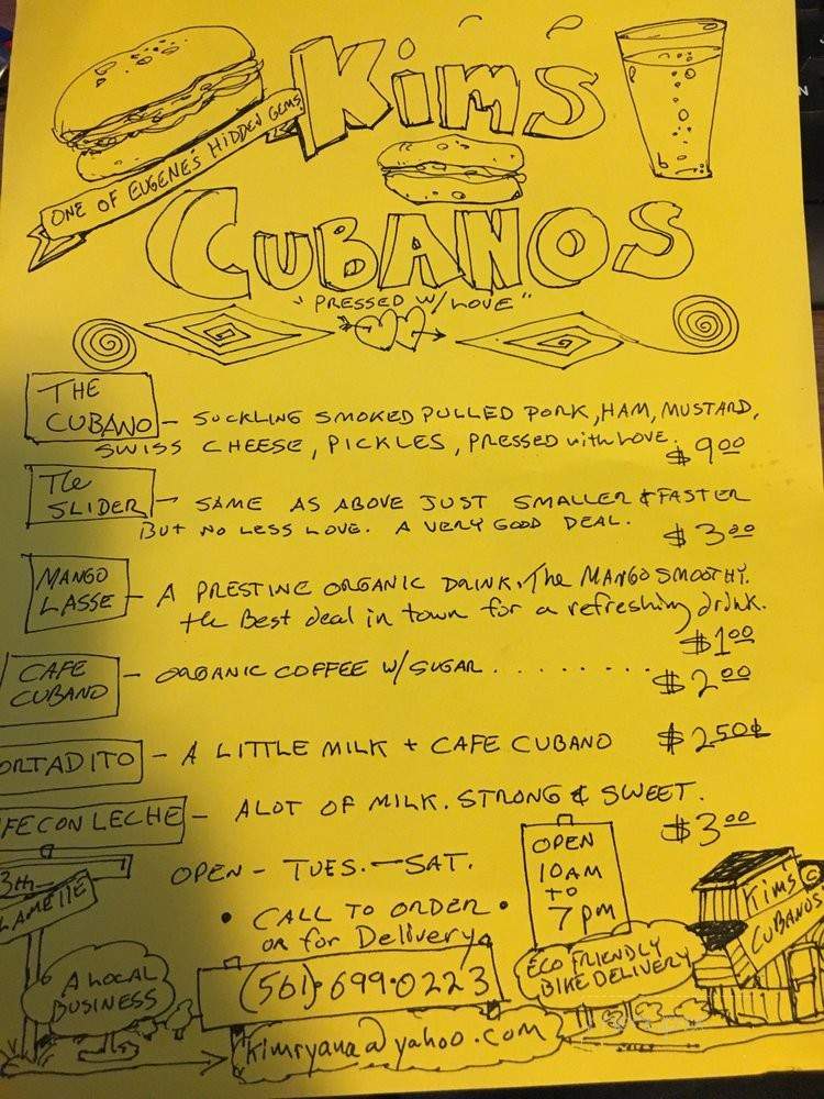 Kim's Cubanos - Springfield, OR menu_pic