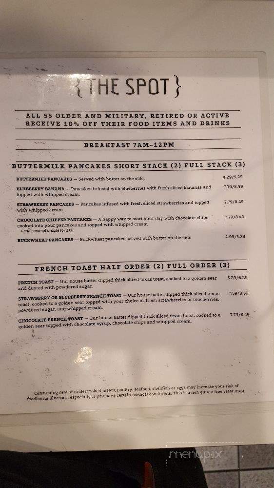 The Spot - Brookings, OR menu_pic