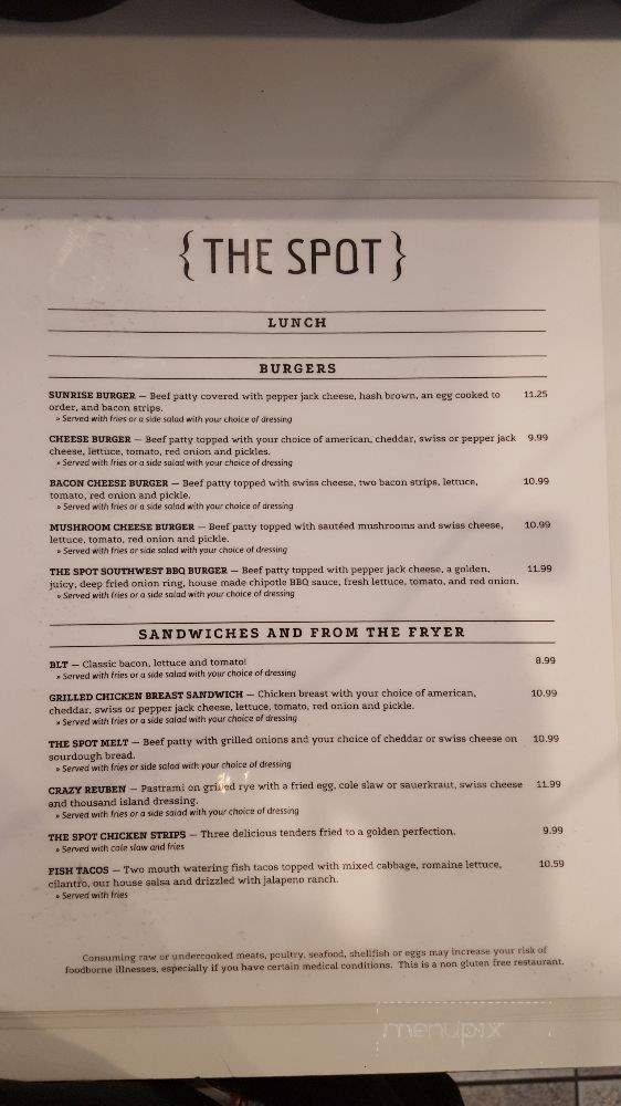 The Spot - Brookings, OR menu_pic
