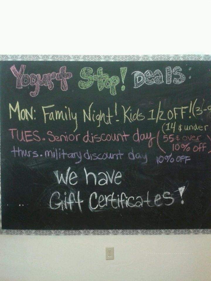 Yogurt Stop - North Bend, OR menu_pic