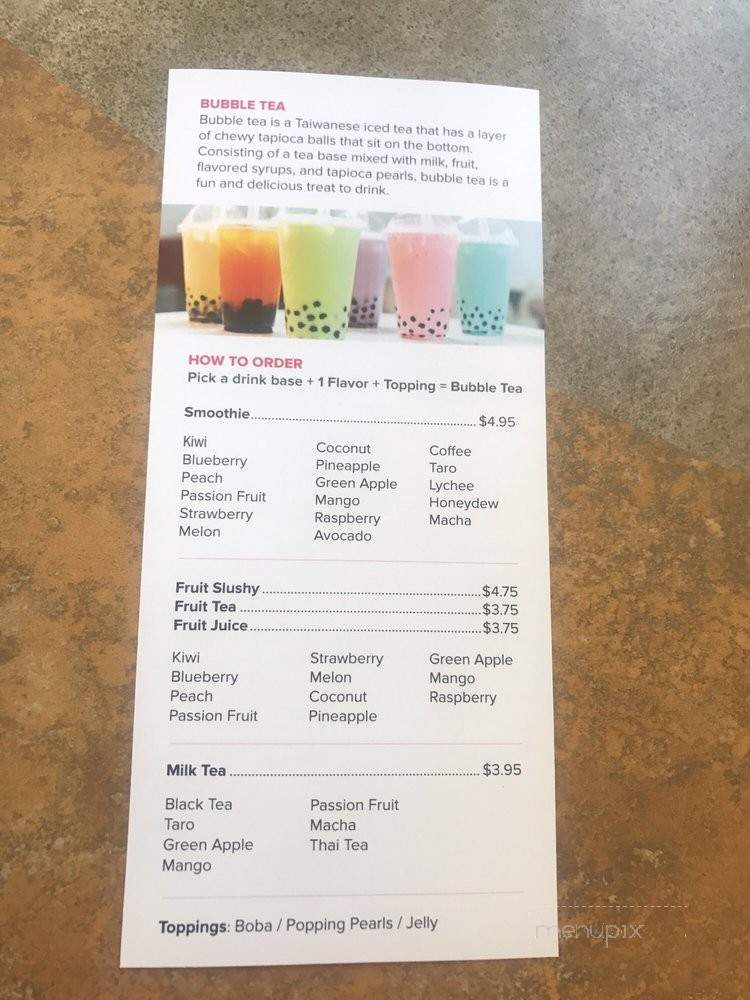 Bubble Tea House - Roseburg, OR menu_pic
