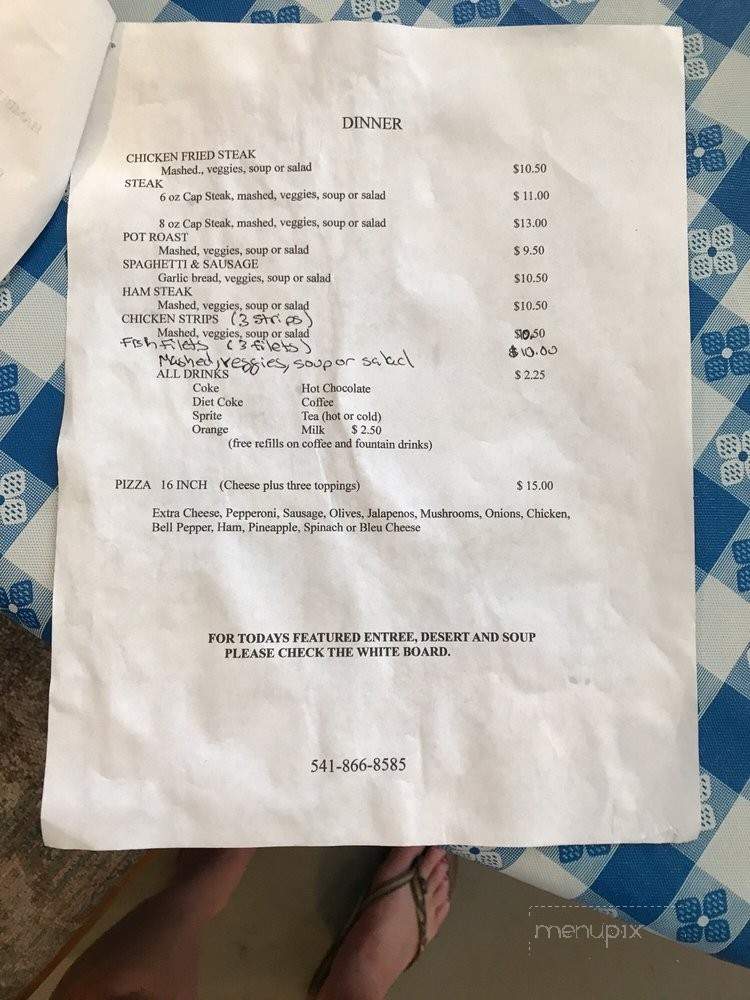 Ricki's Place - Wolf Creek, OR menu_pic