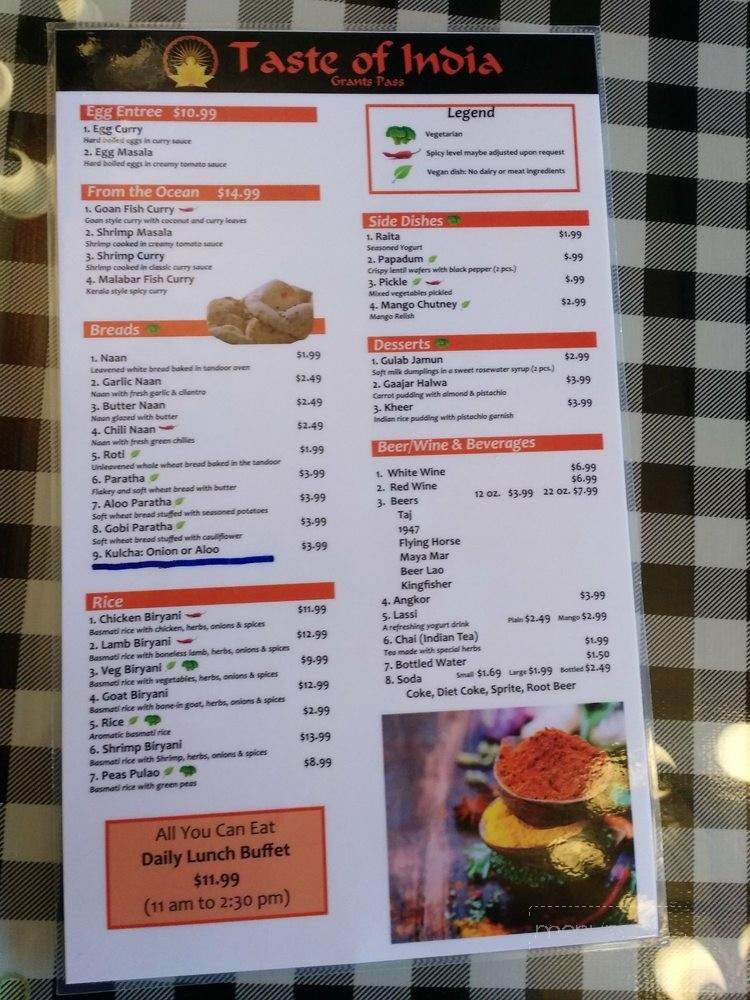 A Taste Of India Grants Pass - Grants Pass, OR menu_pic