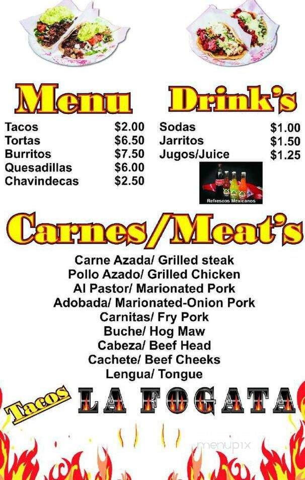 Tacos La Fogata - Klamath Falls, OR menu_pic