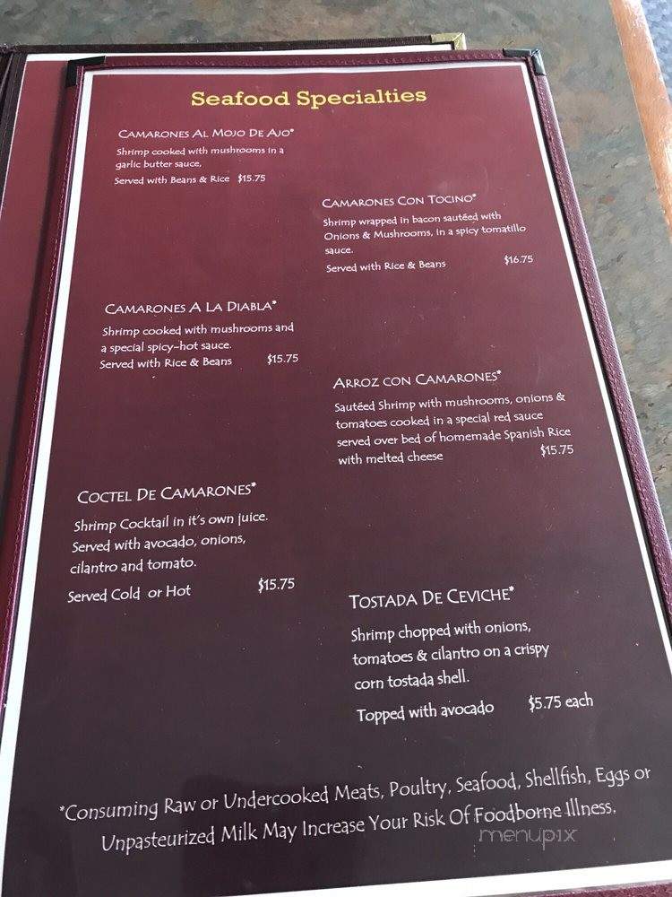 El Rodeo - Umatilla, OR menu_pic