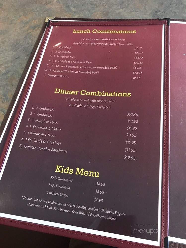El Rodeo - Umatilla, OR menu_pic