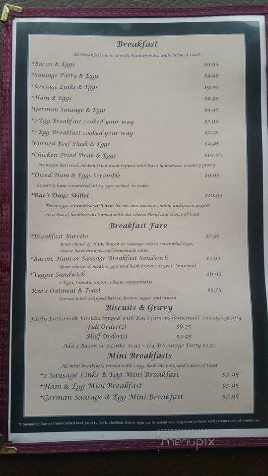 Rae's Dayz - Umatilla, OR menu_pic