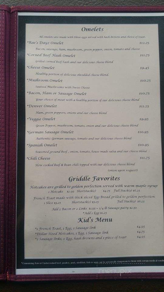 Rae's Dayz - Umatilla, OR menu_pic