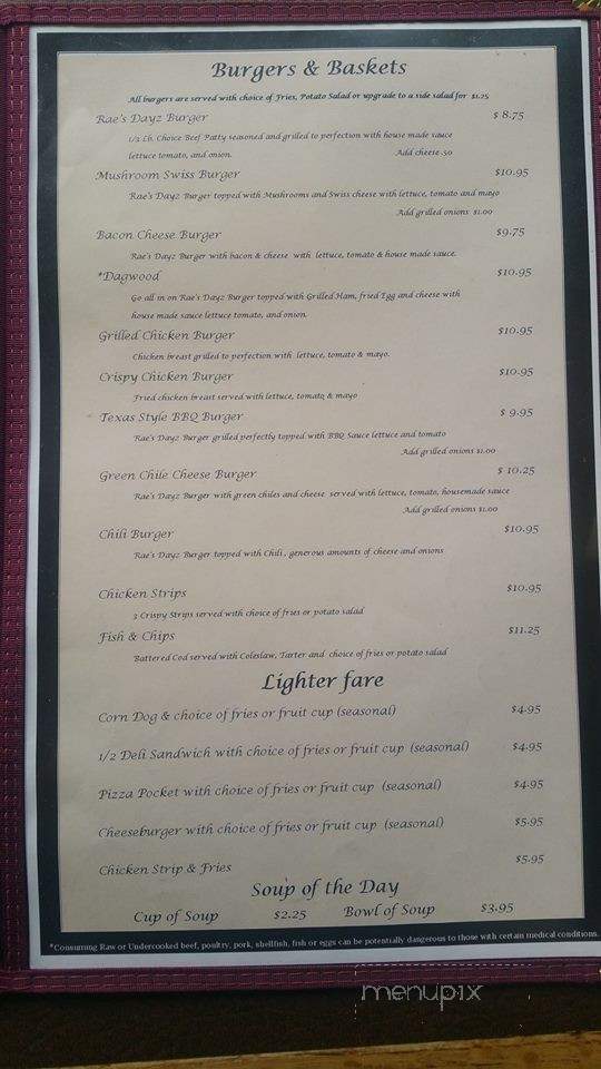 Rae's Dayz - Umatilla, OR menu_pic