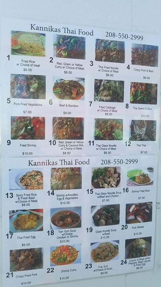 Kannika's Thai Food - Ontario, OR menu_pic