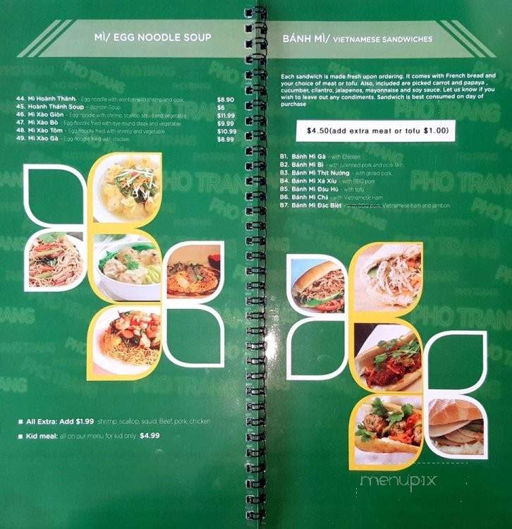 Pho Trang - Federal Way, WA menu_pic