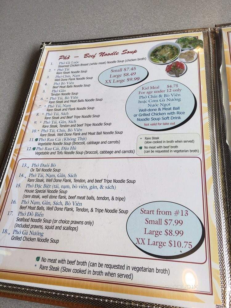 Gia Hung Vietnamese Restaurant - Kent, WA menu_pic