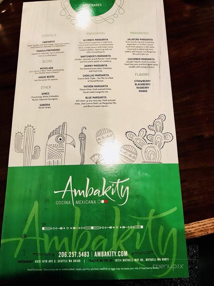Ambakity Cocina Mexicana - Seattle, WA menu_pic