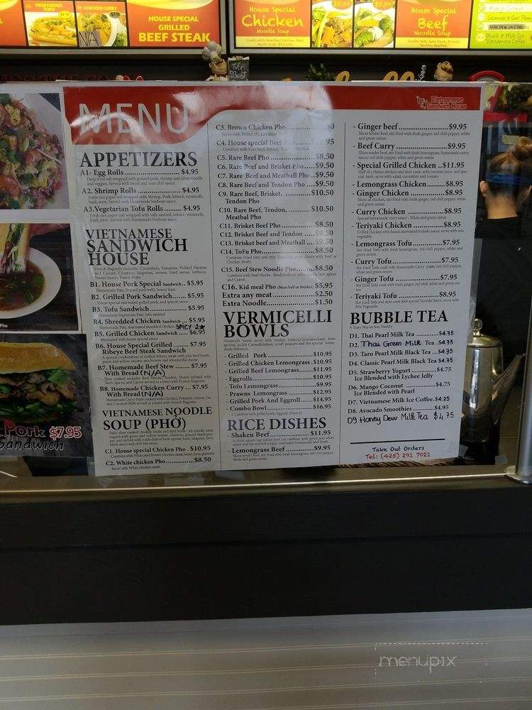 Vietnamese Sandwich House and Pho - Tukwila, WA menu_pic