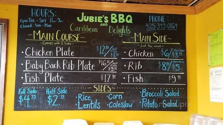 Jubie's BBQ & Caribbean Delight - Everett, WA menu_pic