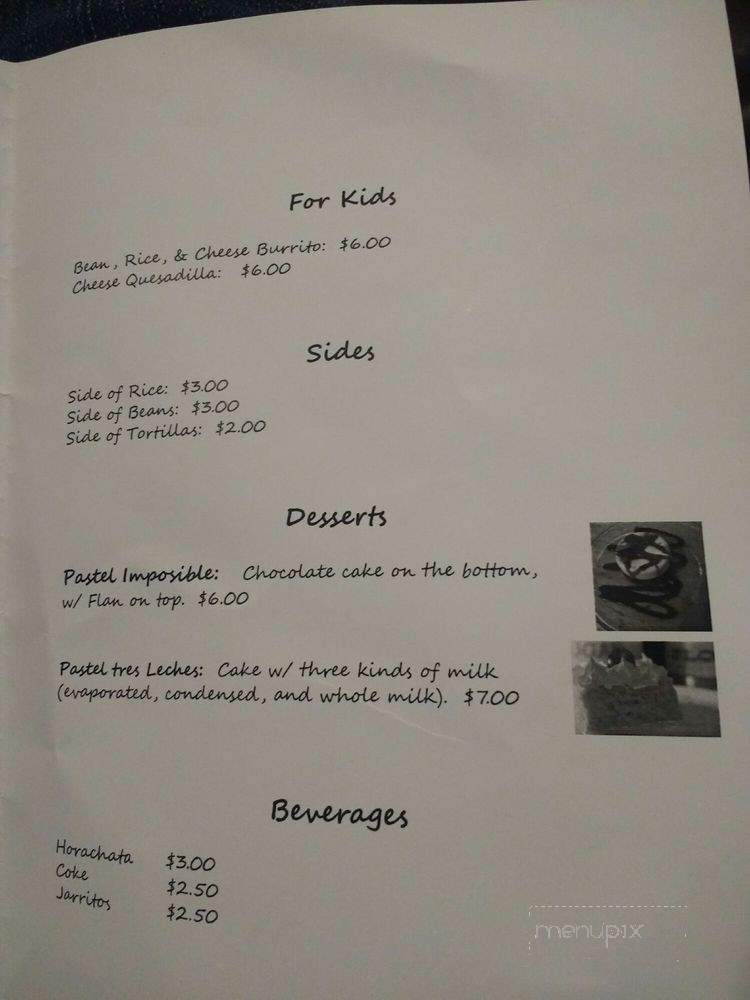 Cocina Latina - Eastsound, WA menu_pic