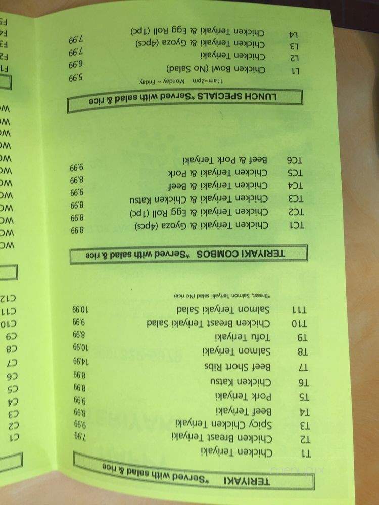 Happy Teriyaki - Lake Stevens, WA menu_pic