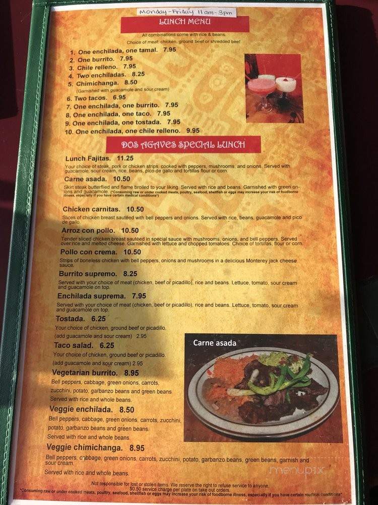 Dos agaves Mexican Restaurant - Marysville, WA menu_pic