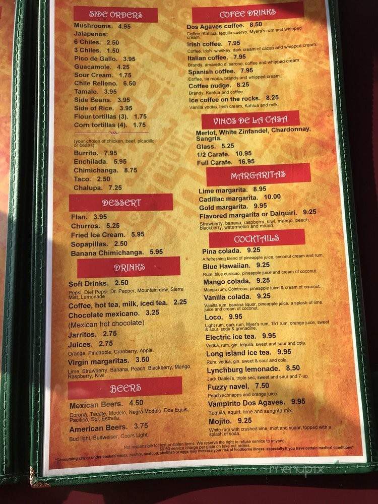 Dos agaves Mexican Restaurant - Marysville, WA menu_pic