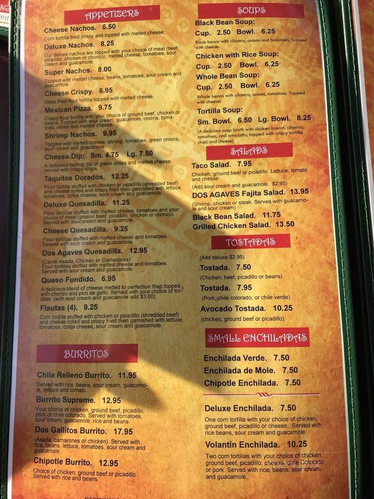 Dos agaves Mexican Restaurant - Marysville, WA menu_pic