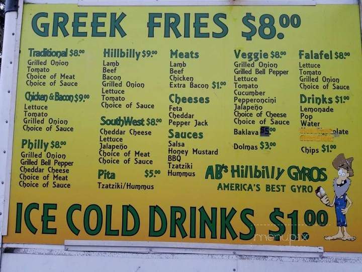 A.B's Hillbilly Gyros - Mount Vernon, WA menu_pic