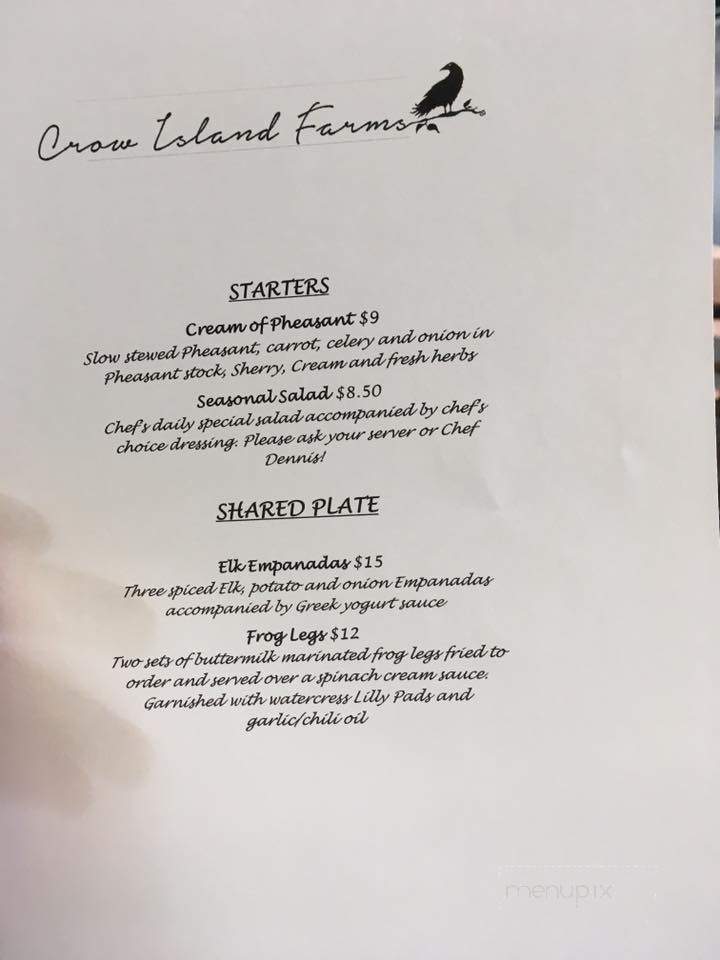 Crow Island Farms - Stanwood, WA menu_pic
