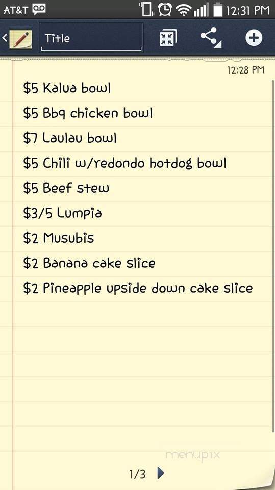 Island Hut - Bremerton, WA menu_pic