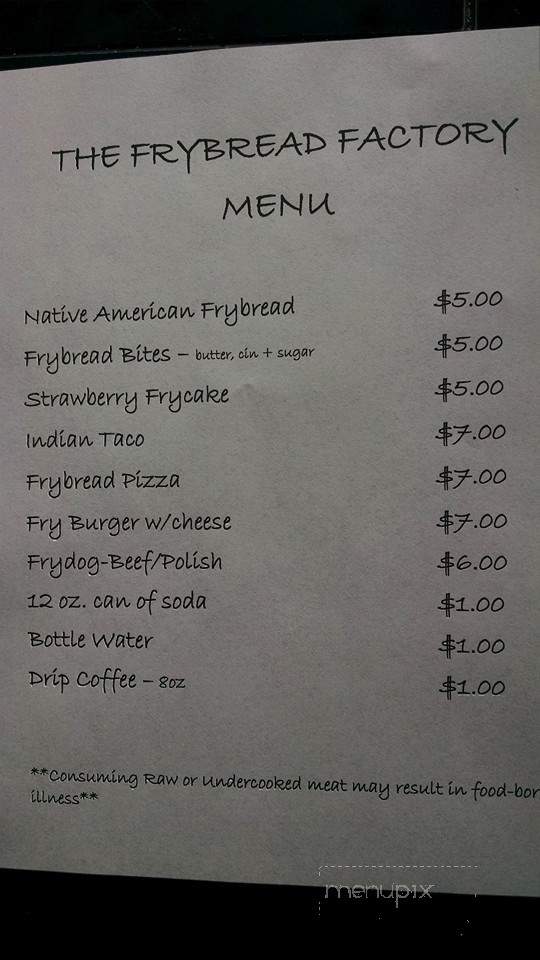 The Frybread Factory - Tacoma, WA menu_pic