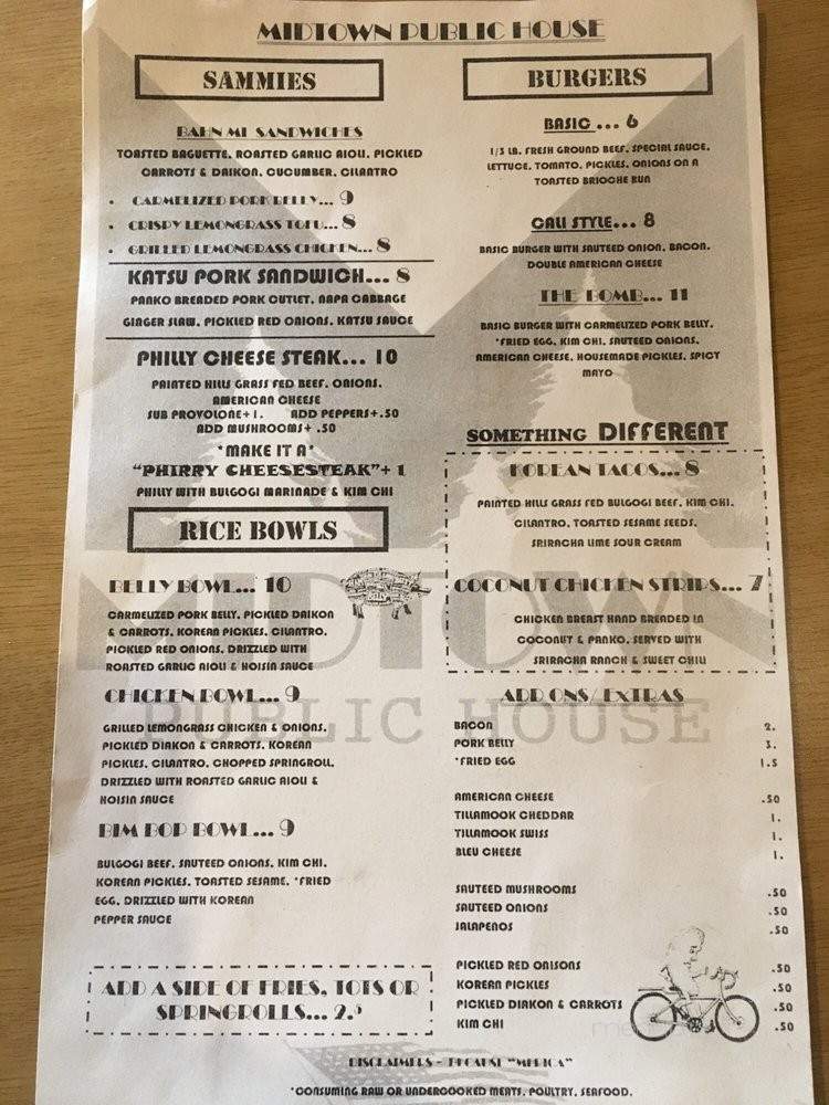 Midtown Public House - Port Angeles, WA menu_pic