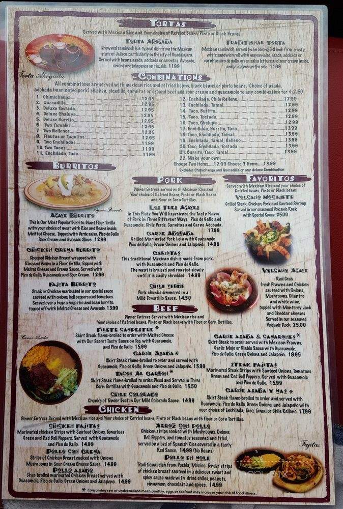 Agave's Grill - Tacoma, WA menu_pic