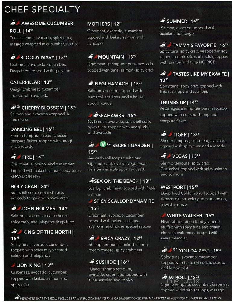 Sushido - Tacoma, WA menu_pic