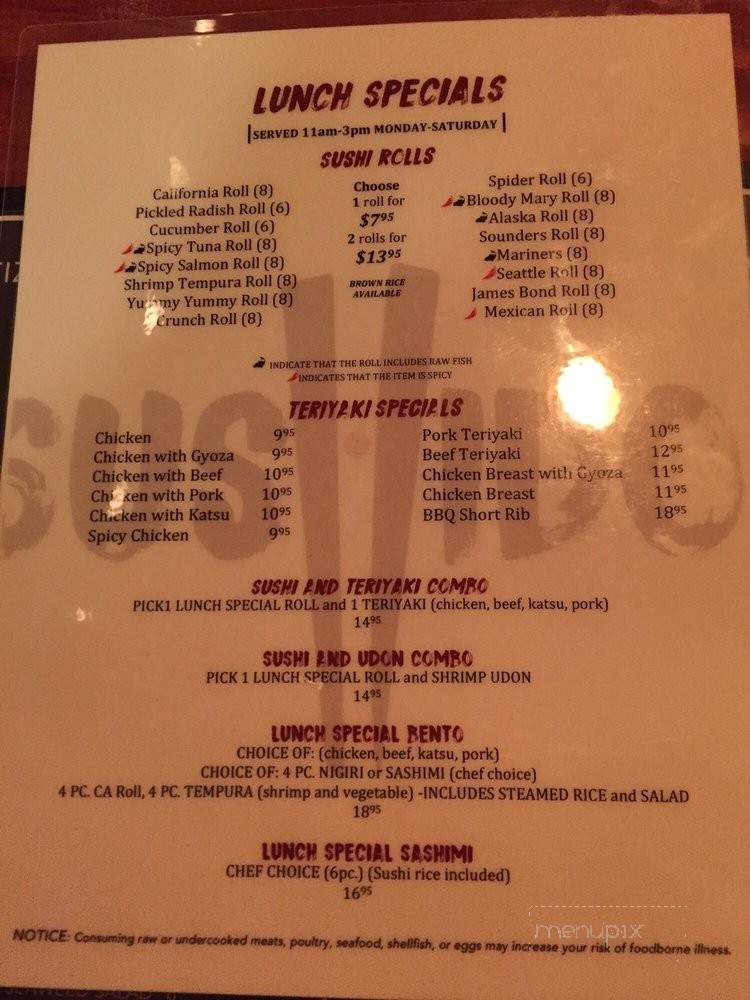 Sushido - Tacoma, WA menu_pic