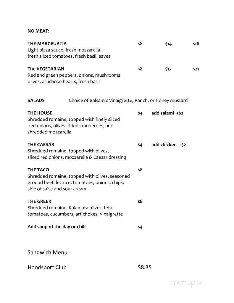 Hoodsport Pizzeria - Hoodsport, WA menu_pic