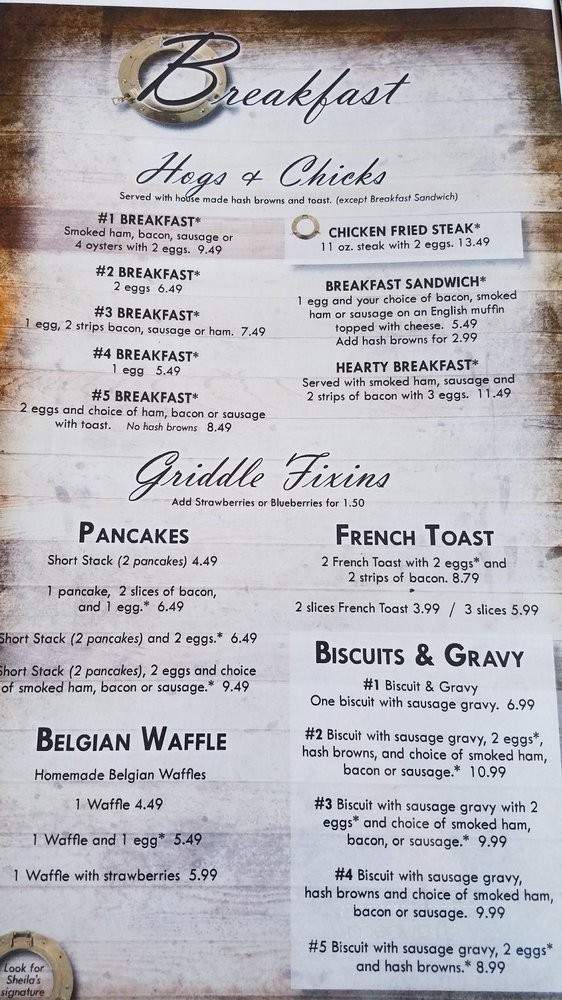 Sheilas Kountry Kitchen - Raymond, WA menu_pic