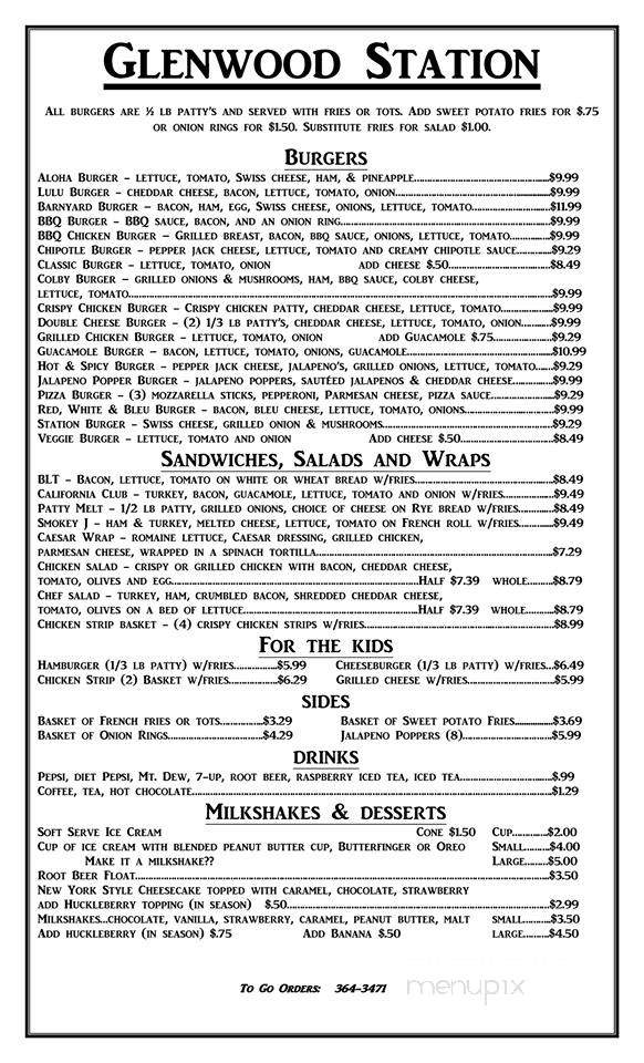Glenwood Station - Glenwood, WA menu_pic