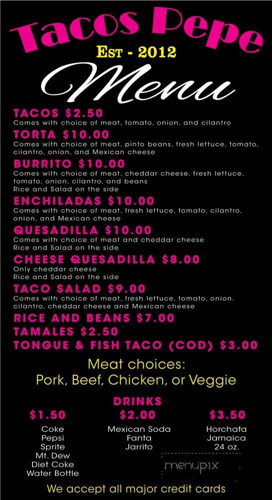 Tacos Pepe - Stevenson, WA menu_pic