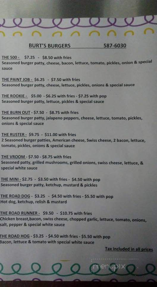 Burt's Burgers - Brewster, WA menu_pic