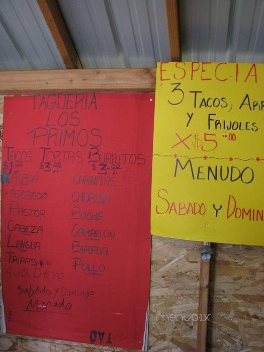 Taqueria Los Primos #2 - Yakima, WA menu_pic