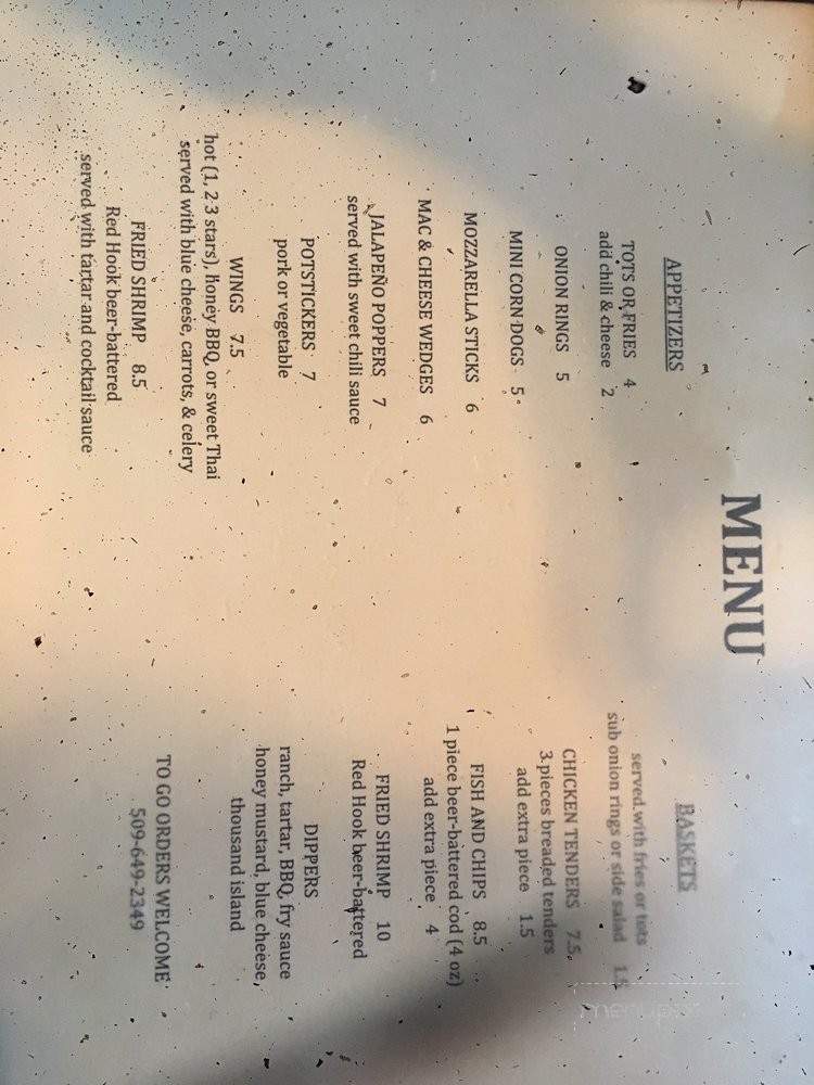 The Hideaway - Roslyn, WA menu_pic