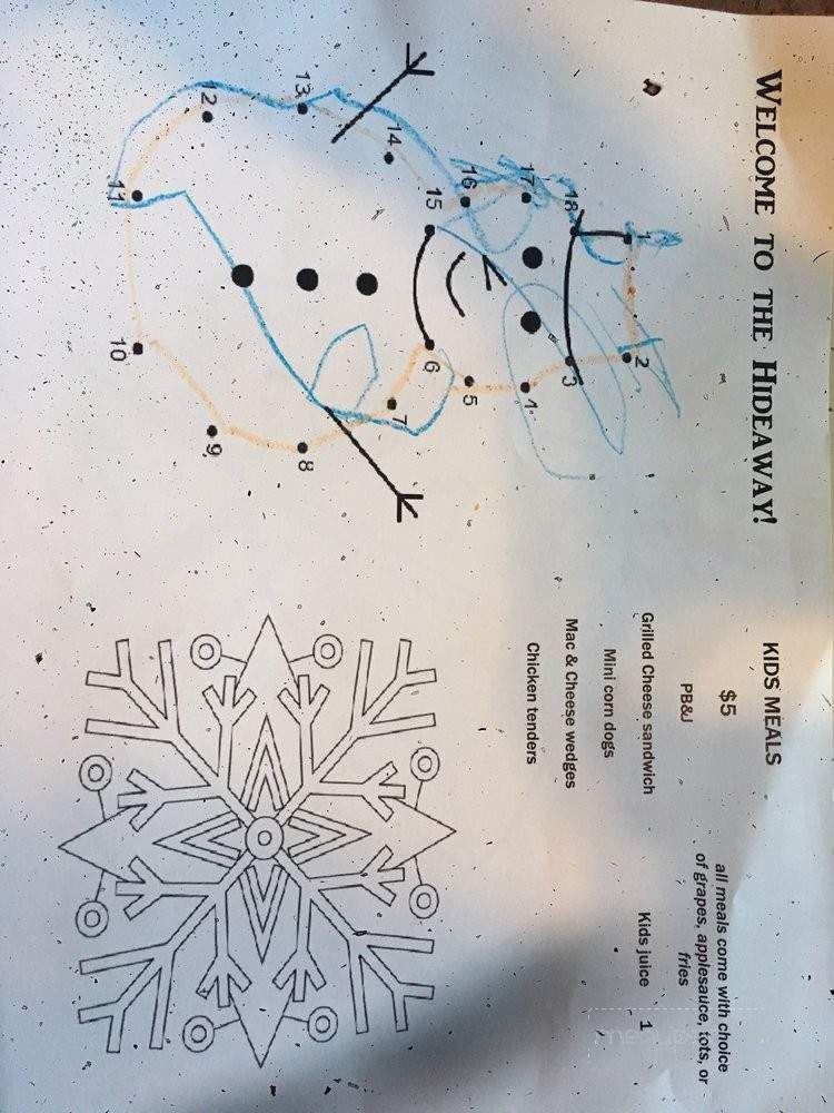 The Hideaway - Roslyn, WA menu_pic
