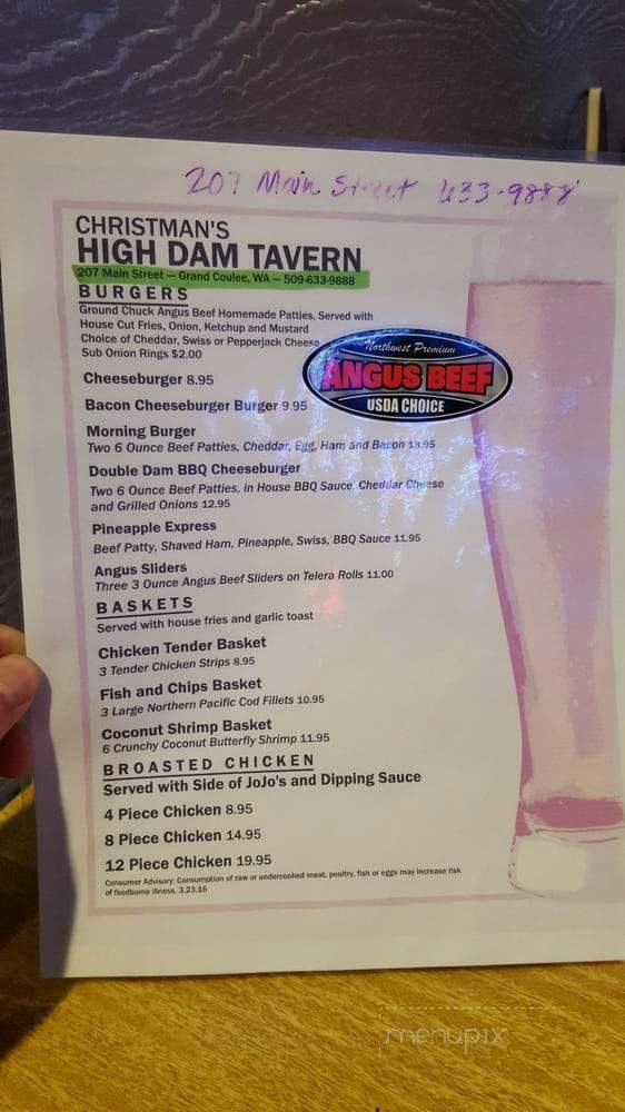 The Hi Dam Tavern - Grand Coulee, WA menu_pic