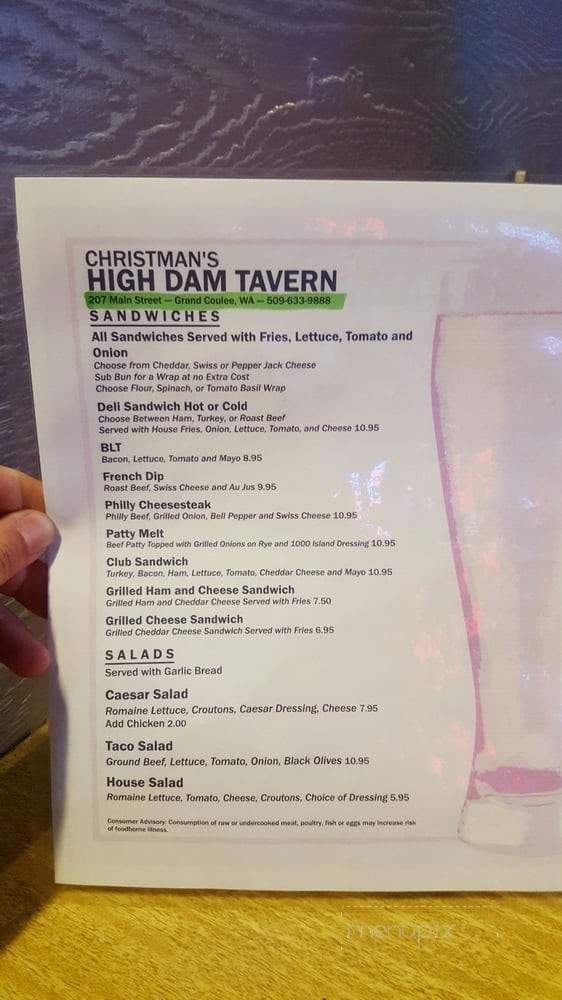 The Hi Dam Tavern - Grand Coulee, WA menu_pic